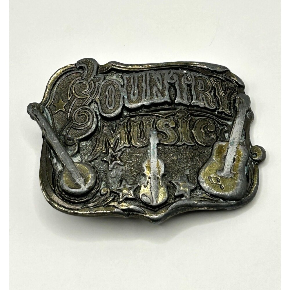 Vintage The Great American Buckle Company Country Music Belt Buckle 1982